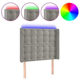 ZAGŁÓWEK DO ŁÓŻKA Z LED JASNOSZARY 93X16X118/128CM AKSAMIT