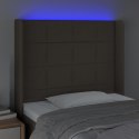 ZAGŁÓWEK DO ŁÓŻKA Z LED TAUPE 103X16X118/128CM TKANINA