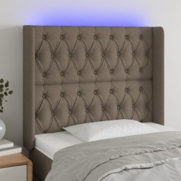 ZAGŁÓWEK DO ŁÓŻKA Z LED TAUPE 103X16X118/128CM TKANINA