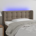 ZAGŁÓWEK DO ŁÓŻKA Z LED TAUPE 103X16X78/88CM TKANINA