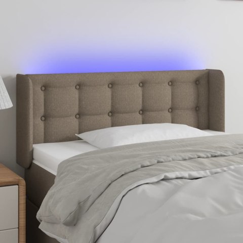 ZAGŁÓWEK DO ŁÓŻKA Z LED TAUPE 103X16X78/88CM TKANINA