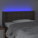 ZAGŁÓWEK DO ŁÓŻKA Z LED TAUPE 103X16X78/88CM TKANINA