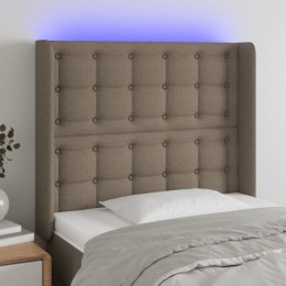 ZAGŁÓWEK DO ŁÓŻKA Z LED TAUPE 93X16X118/128CM TKANINA