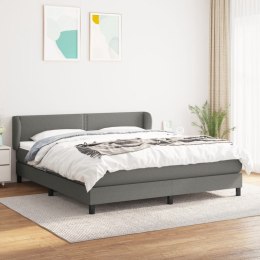 ŁÓŻKO KONTYNENTALNE Z MATERACEM CIEMNOSZARA TKANINA 180X200CM