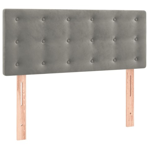 ŁÓŻKO KONTYNENTALNE Z MATERACEM JASNOSZARE AKSAMIT 90X190CM