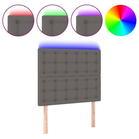 ZAGŁÓWEK DO ŁÓŻKA SZARY 80X5X118/128CM SZTUCZNA SKÓRA