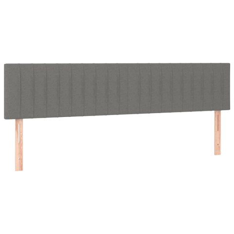 ZAGŁÓWEK DO ŁÓŻKA Z LED CIEMNOSZARY 200X5X78/88CM TKANINA