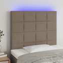 ZAGŁÓWEK DO ŁÓŻKA Z LED TAUPE 100X5X118/128CM TKANINA