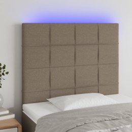 ZAGŁÓWEK DO ŁÓŻKA Z LED TAUPE 100X5X118/128CM TKANINA