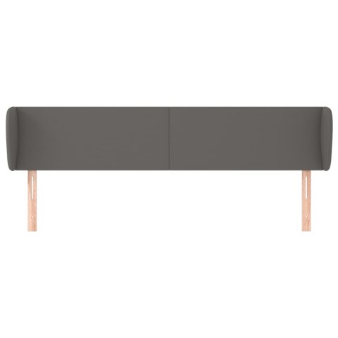 ZAGŁÓWEK USZAK SZARY 163X23X78/88CM SZTUCZNA SKÓRA