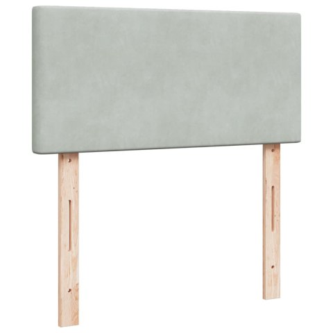 ŁÓŻKO KONTYNENTALNE Z MATERACEM JASNOSZARE AKSAMIT 80X200CM