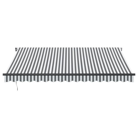 RĘCZNIE ZWIJANA MARKIZA Z LED ANTRACYTOWO-BIAŁA 400X300CM