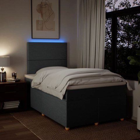 ŁÓŻKO KONTYNENTALNE Z MATERACEM CIEMNOSZARA TKANINA 120X200CM