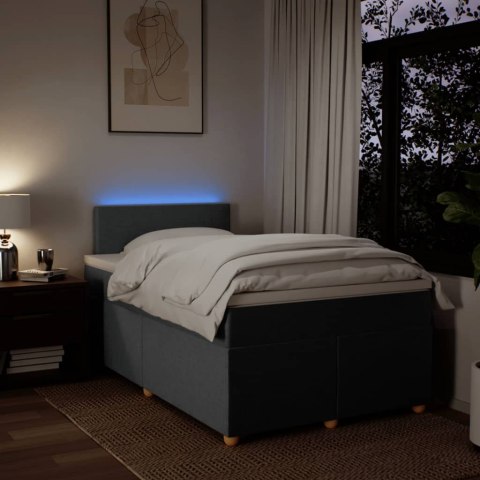 ŁÓŻKO KONTYNENTALNE Z MATERACEM CIEMNOSZARE 120X190CM TKANINA