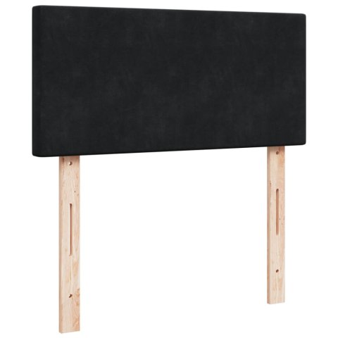 ŁÓŻKO KONTYNENTALNE Z MATERACEM CZARNE AKSAMIT 100X200CM