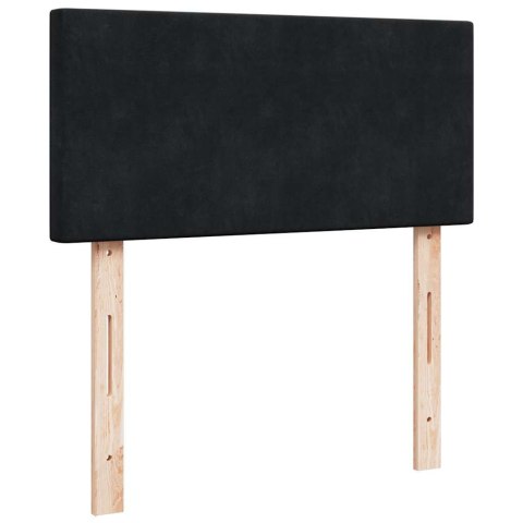 ŁÓŻKO KONTYNENTALNE Z MATERACEM CZARNE AKSAMIT 90X200CM