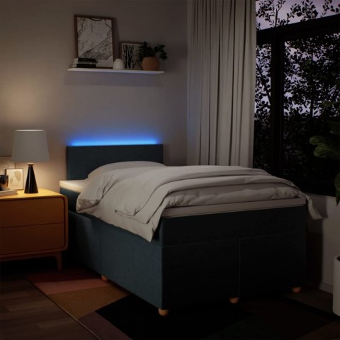 VidaXL Łóżko kontynentalne z materacem, niebieskie, 120x190cm, tkanina