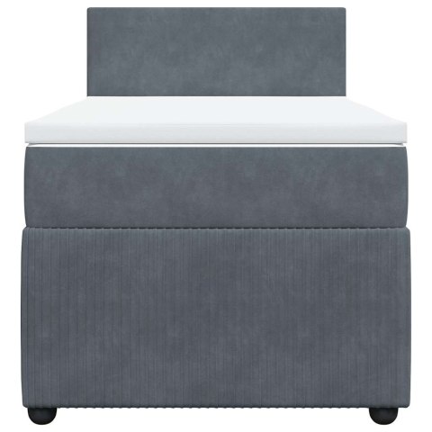 ŁÓŻKO KONTYNENTALNE Z MATERACEM CIEMNOSZARY AKSAMIT 100X200CM