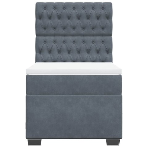 ŁÓŻKO KONTYNENTALNE Z MATERACEM CIEMNOSZARY AKSAMIT 100X200CM