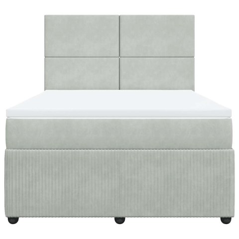 ŁÓŻKO KONTYNENTALNE Z MATERACEM JASNOSZARE 160X200CM AKSAMIT