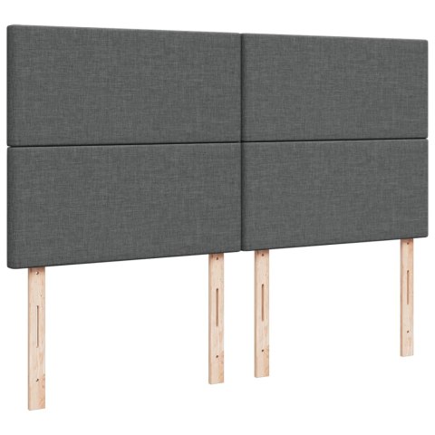 ŁÓŻKO KONTYNENTALNE Z MATERACEM CIEMNOSZARA TKANINA 180X200CM