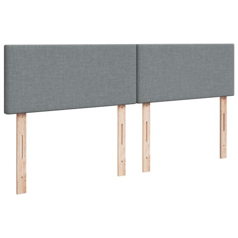 ŁÓŻKO KONTYNENTALNE Z MATERACEM JASNOSZARE TKANINA 180X200CM