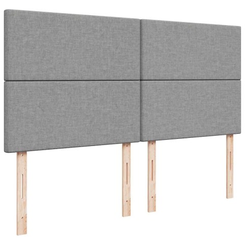 ŁÓŻKO KONTYNENTALNE Z MATERACEM JASNOSZARE TKANINA 180X200CM