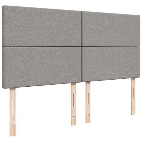 ŁÓŻKO KONTYNENTALNE Z MATERACEM JASNOSZARE TKANINA 200X200CM