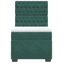 VidaXL Łóżko kontynentalne z materacem, zielone, aksamit, 80x200 cm