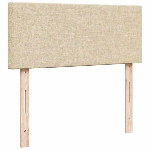 VidaXL Łóżko kontynentalne z materacem, kremowe, tkanina, 120x200 cm