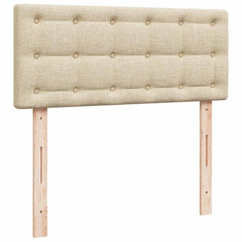 VidaXL Łóżko kontynentalne z materacem, kremowe, tkanina, 120x200 cm