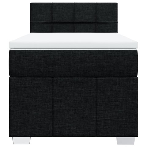 ŁÓŻKO KONTYNENTALNE Z MATERACEM CZARNE TKANINA 80X200CM