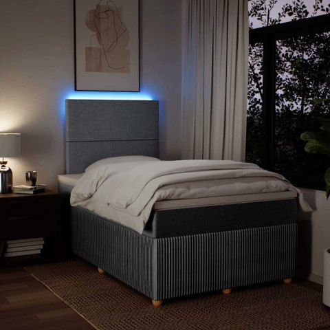 ŁÓŻKO KONTYNENTALNE Z MATERACEM JASNOSZARE 120X190CM TKANINA