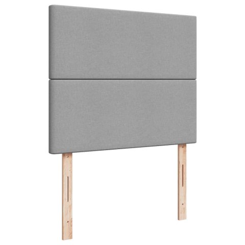 ŁÓŻKO KONTYNENTALNE Z MATERACEM JASNOSZARE 120X190CM TKANINA