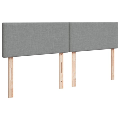 ŁÓŻKO KONTYNENTALNE Z MATERACEM JASNOSZARE TKANINA 160X200CM