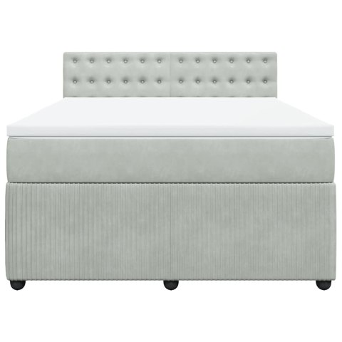 ŁÓŻKO KONTYNENTALNE Z MATERACEM JASNOSZARE 140X190CM AKSAMIT