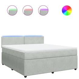 ŁÓŻKO KONTYNENTALNE Z MATERACEM JASNOSZARE 180X200CM AKSAMIT