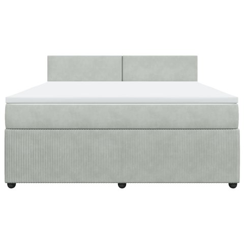 ŁÓŻKO KONTYNENTALNE Z MATERACEM JASNOSZARE 180X200CM AKSAMIT