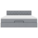 ŁÓŻKO OTOMANA Z MATERACEM JASNOSZARE 160X200CM TKANINA