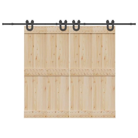 SYSTEM DO MONTAŻU DRZWI PRZESUWNYCH 366CM STAL CZARNY