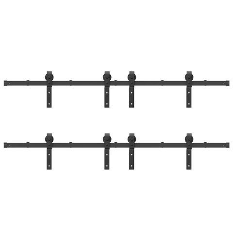 SYSTEM DO MONTAŻU DRZWI PRZESUWNYCH 400CM STAL CZARNY