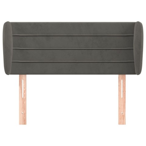 ZAGŁÓWEK USZAK CIEMNOSZARY 83X23X78/88CM AKSAMITNY