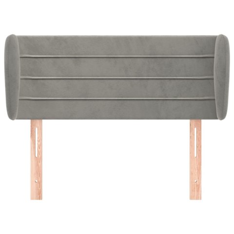 ZAGŁÓWEK USZAK JASNOSZARY 93X23X78/88CM AKSAMITNY