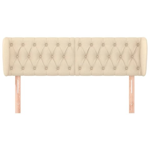 VidaXL Zagłówek uszak, kremowy, 163x23x78/88 cm, tkanina