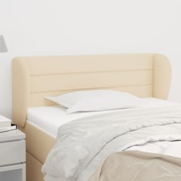 VidaXL Zagłówek uszak, kremowy, 93x23x78/88 cm, tkanina