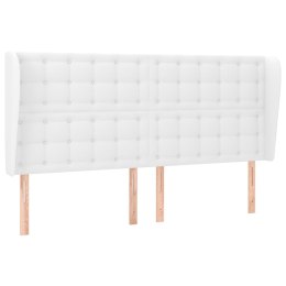 ZAGŁÓWEK USZAK BIAŁY 203X23X118/128CM SZTUCZNA SKÓRA