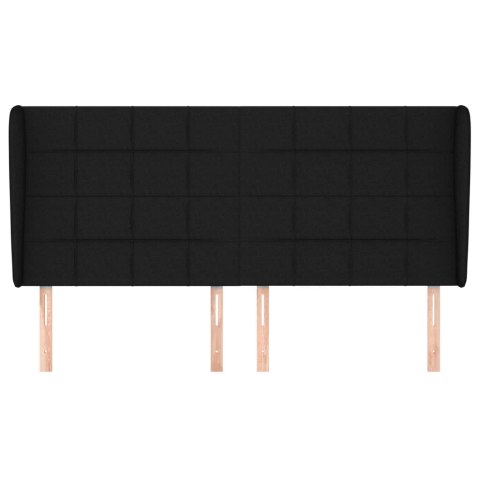 ZAGŁÓWEK USZAK CZARNY 203X23X118/128CM TKANINA