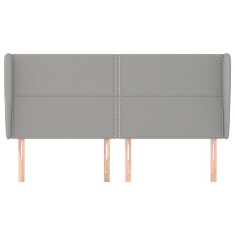 ZAGŁÓWEK USZAK JASNOSZARY 183X23X118/128CM TKANINA