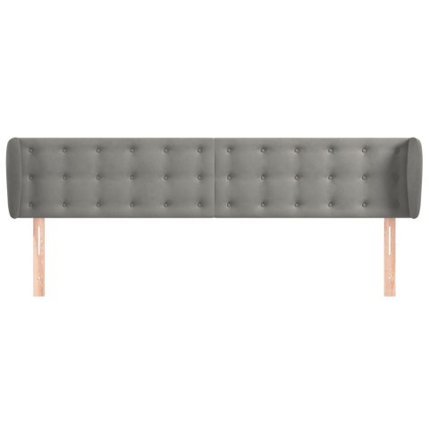 ZAGŁÓWEK USZAK JASNOSZARY 183X23X78/88CM AKSAMITNY