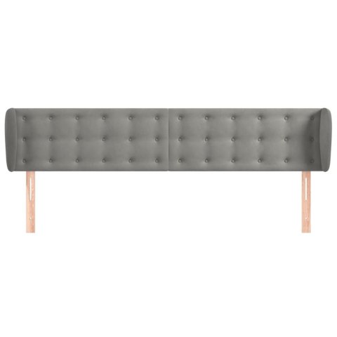 ZAGŁÓWEK USZAK JASNOSZARY 203X23X78/88CM AKSAMITNY